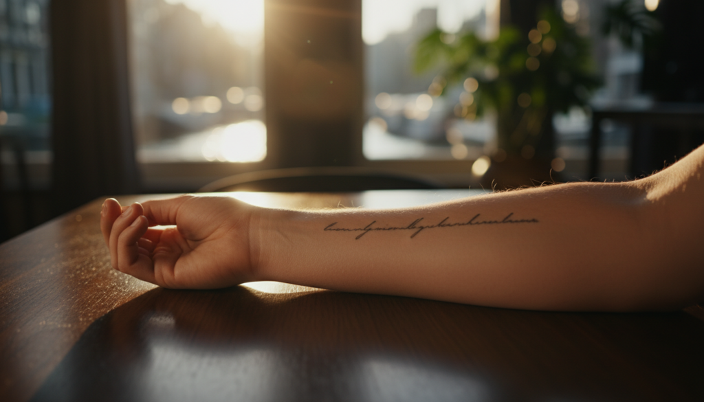 teksttattoo ultiem blijvend leesbaar