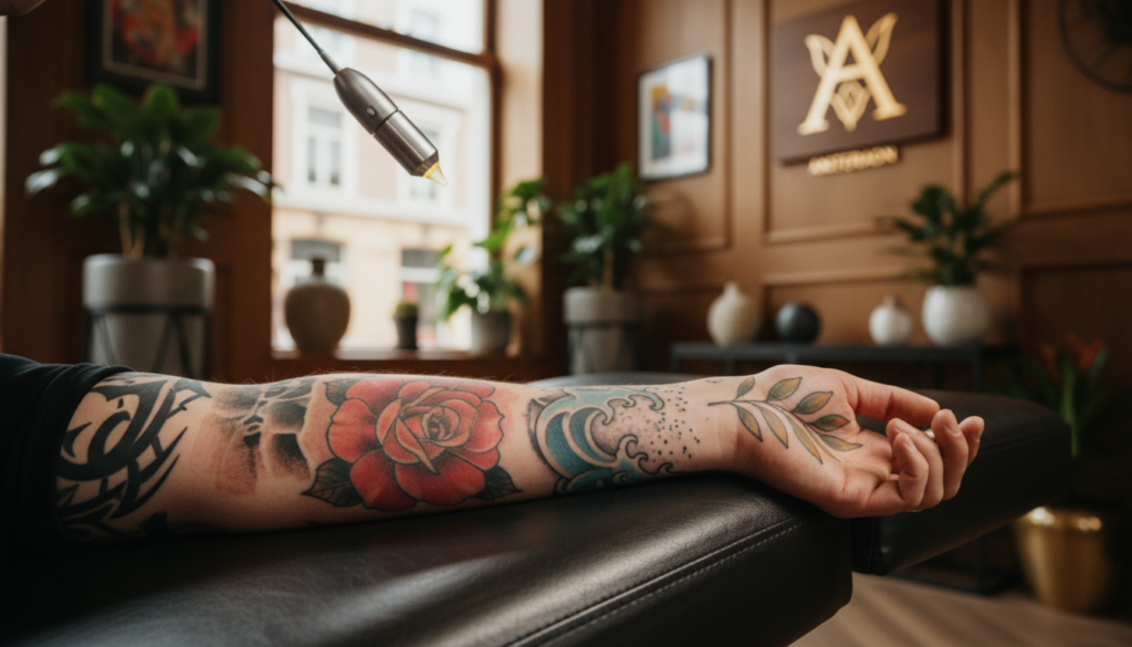 Verschillen laseren tattoo kleuren: