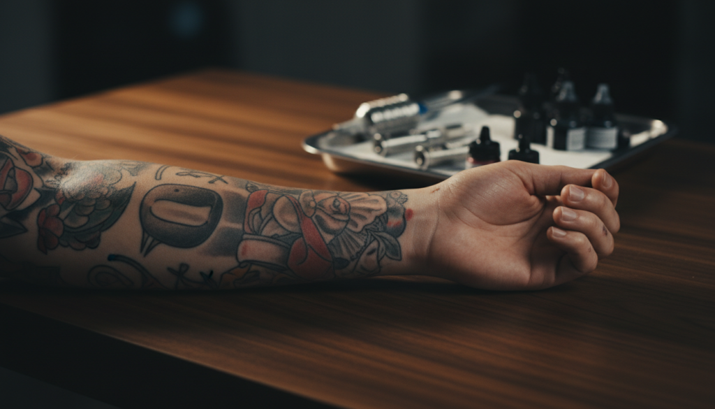 tattoo inkt reageert: schokkende,